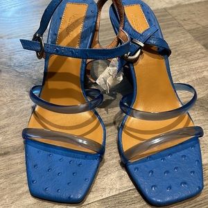 Beautiful blue ostrich jaggar sandals